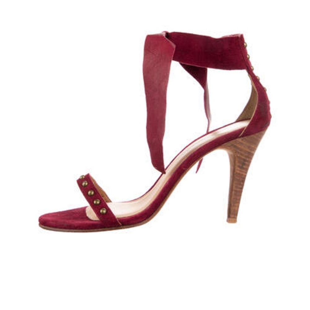 Ulla Johnson Burgundy Suede Heels Sandals Size 40 10 9